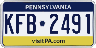 PA license plate KFB2491