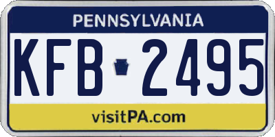 PA license plate KFB2495
