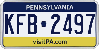 PA license plate KFB2497