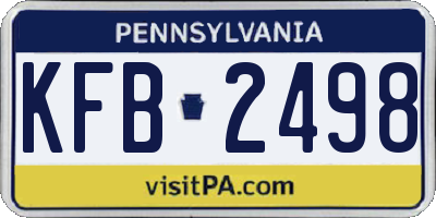 PA license plate KFB2498