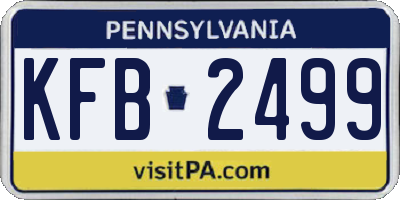 PA license plate KFB2499