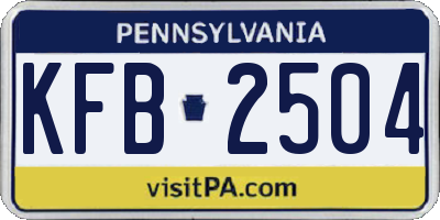 PA license plate KFB2504