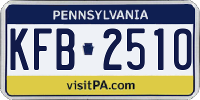 PA license plate KFB2510