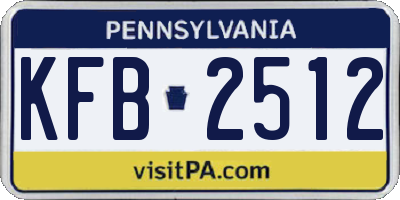 PA license plate KFB2512