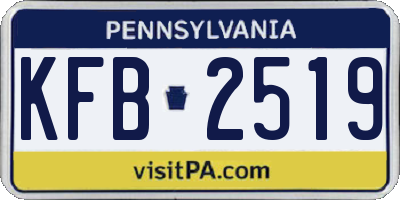 PA license plate KFB2519
