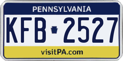 PA license plate KFB2527