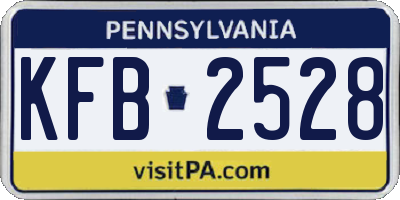 PA license plate KFB2528