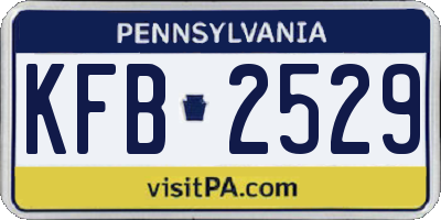 PA license plate KFB2529