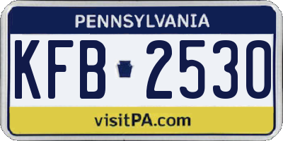PA license plate KFB2530
