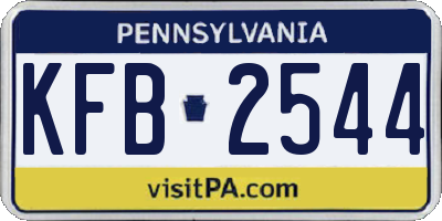 PA license plate KFB2544