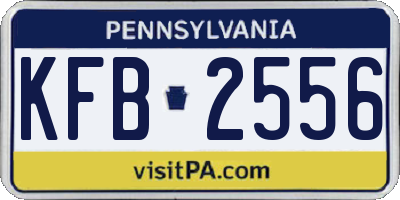 PA license plate KFB2556