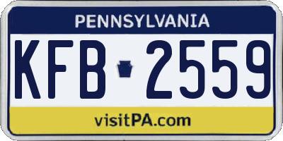 PA license plate KFB2559