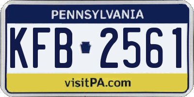 PA license plate KFB2561