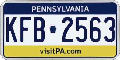 PA license plate KFB2563