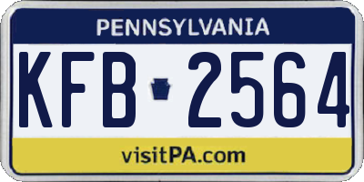 PA license plate KFB2564