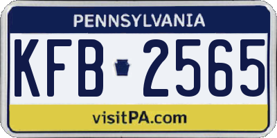 PA license plate KFB2565