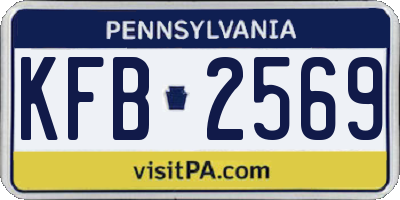 PA license plate KFB2569