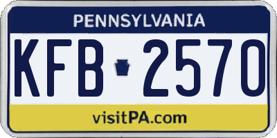 PA license plate KFB2570