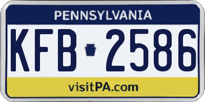 PA license plate KFB2586