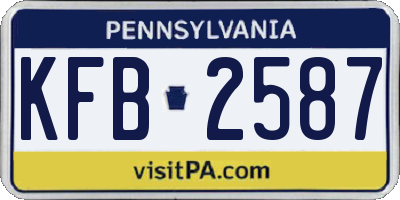 PA license plate KFB2587