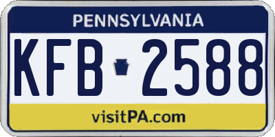 PA license plate KFB2588