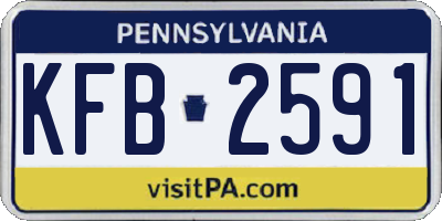 PA license plate KFB2591