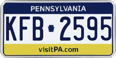 PA license plate KFB2595