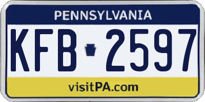 PA license plate KFB2597
