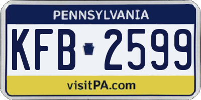 PA license plate KFB2599