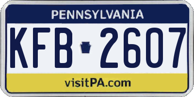 PA license plate KFB2607