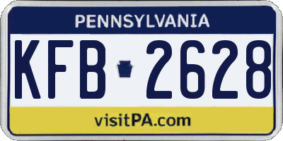 PA license plate KFB2628