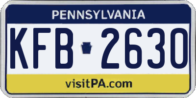 PA license plate KFB2630