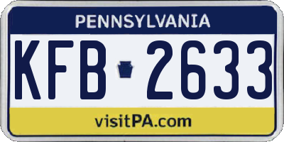 PA license plate KFB2633