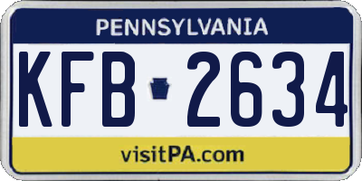 PA license plate KFB2634