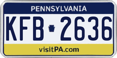 PA license plate KFB2636