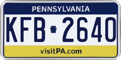 PA license plate KFB2640