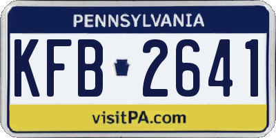PA license plate KFB2641