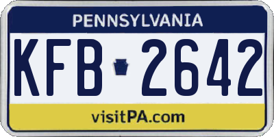 PA license plate KFB2642