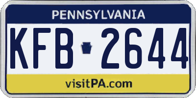 PA license plate KFB2644