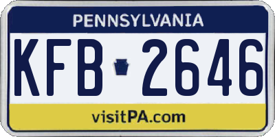 PA license plate KFB2646