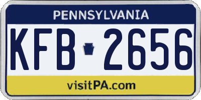 PA license plate KFB2656