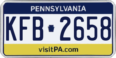 PA license plate KFB2658