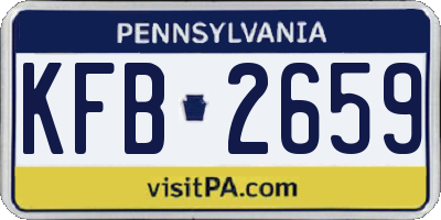 PA license plate KFB2659