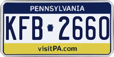 PA license plate KFB2660