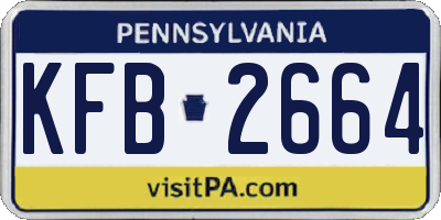 PA license plate KFB2664