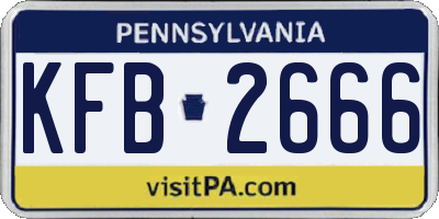 PA license plate KFB2666