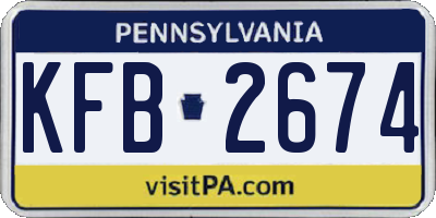 PA license plate KFB2674