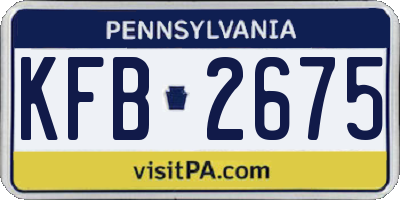 PA license plate KFB2675