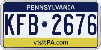 PA license plate KFB2676