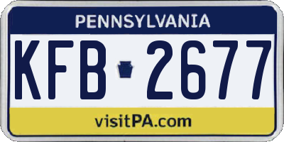 PA license plate KFB2677